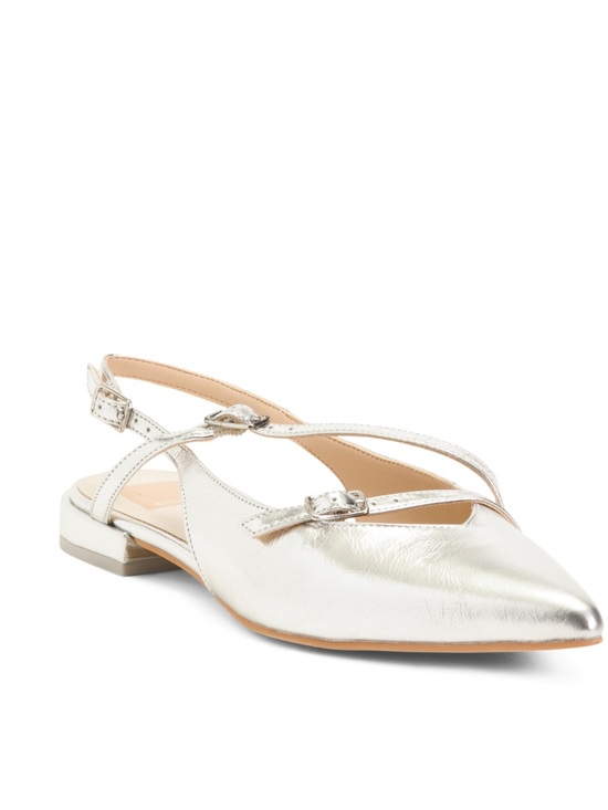 Dolce Vita Shoes - Dolce Vita Metallic Silver pamla wide flats size 7,5W NWT
